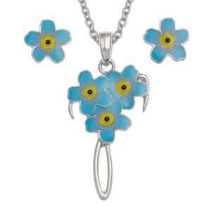 Forget Me Not Necklace & Earrings Set
