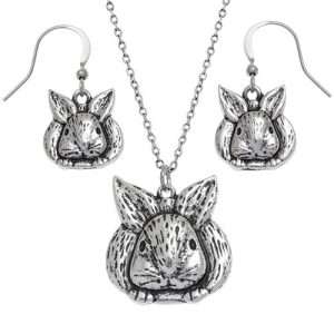 Rabbit Necklace & Earrings Set