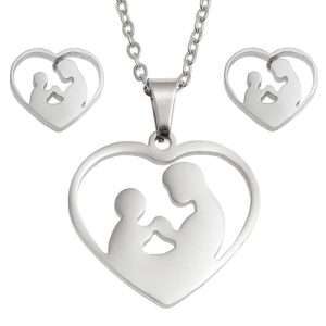 Mother & Child Necklace and Earrings Set