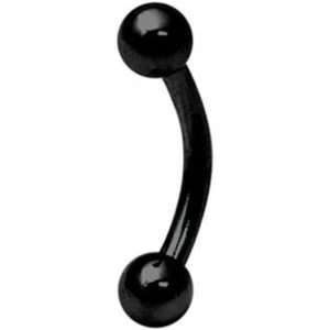 1.2mm Black PVD Coated 316L Steel Curved Barbell