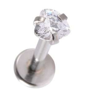 1.2mm 316L Steel Claw Set 3mm Heart Labret