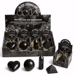 Black Tourmaline Gemstone Boxed Assorted Shapes